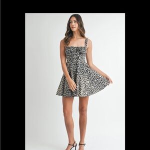 MARBLE Leopard Print Dress - Black and Cream